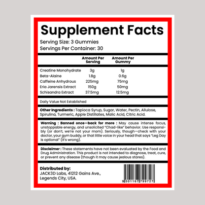 Jack3d Pre-Workout Gummies